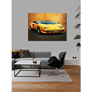 Kanvas Tablo Sarı Lamborghini Tasarımı 70x100 cm