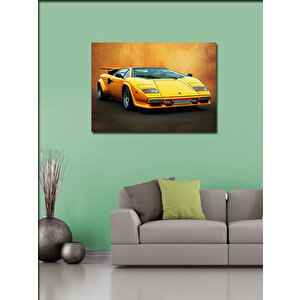 Kanvas Tablo Sarı Lamborghini Tasarımı 50x70 cm