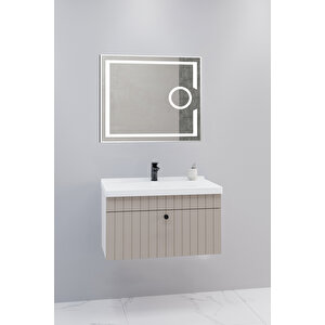 Alice 80 Cm Banyo Dolabı Kiev Aynalı - Boy Dolap Hariç Krem