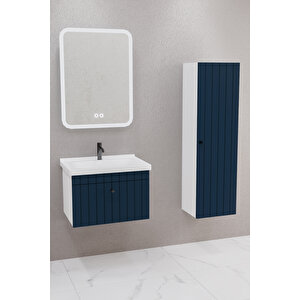 Alice 65 Cm Banyo Dolabı Cmr Aynalı - Boy Dolap Dahil Lacivert
