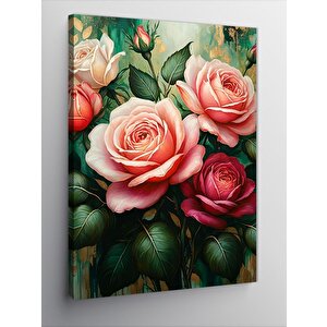 Kanvas Tablo Pembe Güller 70x100 cm
