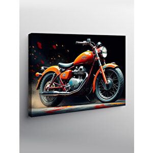 Kanvas Tablo Kırmızı Motosiklet Tasarımı 100x140 cm