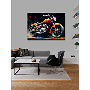 Kanvas Tablo Kırmızı Motosiklet Tasarımı 50x70 cm
