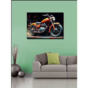 Kanvas Tablo Kırmızı Motosiklet Tasarımı 50x70 cm