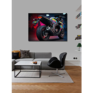 Kanvas Tablo Yarış Motosikleti 70x100 cm