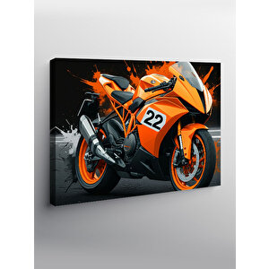 Kanvas Tablo Turuncu Motosiklet Tasarımı 50x70 cm