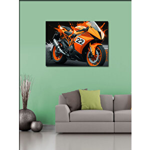 Kanvas Tablo Turuncu Motosiklet Tasarımı 50x70 cm
