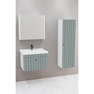 Alice 65 Cm Banyo Dolabı Bgn Aynalı - Boy Dolap Dahil Yeşil