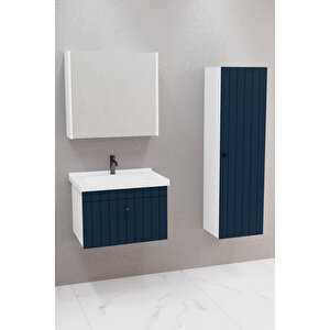 Alice 65 Cm Banyo Dolabı Bgn Aynalı - Boy Dolap Dahil Lacivert