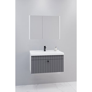 Alice 80 Cm Banyo Dolabı Bgn Aynalı - Boy Dolap Hariç Antrasit