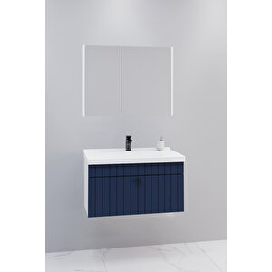 Alice 80 Cm Banyo Dolabı Bgn Aynalı - Boy Dolap Hariç Lacivert