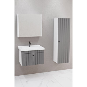 Alice 65 Cm Banyo Dolabı Bgn Aynalı - Boy Dolap Dahil Antrasit