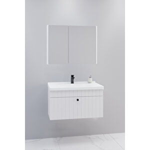 Alice 80 Cm Banyo Dolabı Bgn Aynalı - Boy Dolap Hariç Beyaz