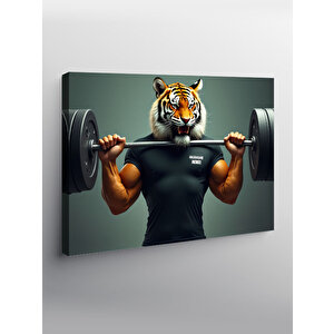 Kanvas Tablo Kaplan Vücut Geliştirme 70x100 cm