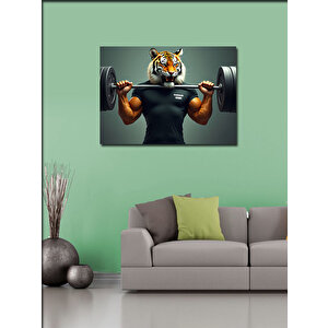 Kanvas Tablo Kaplan Vücut Geliştirme 70x100 cm