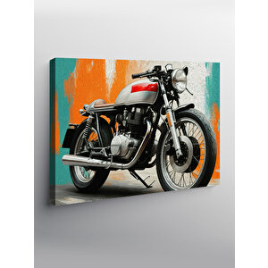Kanvas Tablo Vintage Motosiklet Portresi 50x70 cm