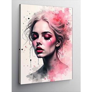 Kanvas Tablo Pembe Portre 100x140 cm