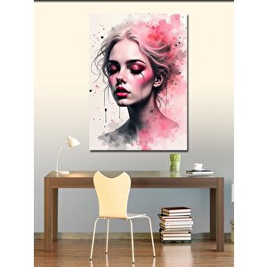 Kanvas Tablo Pembe Portre 100x140 cm
