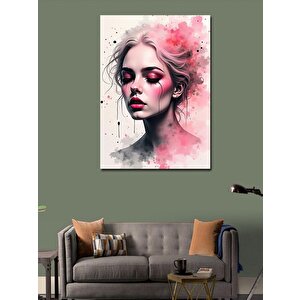 Kanvas Tablo Pembe Portre 100x140 cm