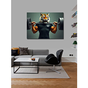 Kanvas Tablo Kaplan Vücut Geliştirme 100x140 cm