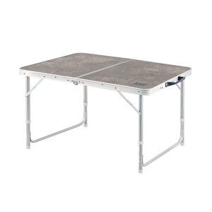 Haegs Portatif Kamp Masası, 3 Yükseklik Ayarlı, Katlanır Piknik Masası, Kolay Taşınabilir Alüminyum Masa - 60x40 - Mermer Desenli