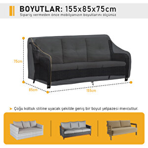 Haegs Çift Kişilik Bahçe Koltuk Örtüsü, Koruma Kılıfı, Su Geçirmez Açık Hava Bahçe Mobilya Kılıfları, Dış Mekan Sandalye Kılıfı Örtü Branda, Ağır Hizmet Tipi, 155-85-75 - Siyah