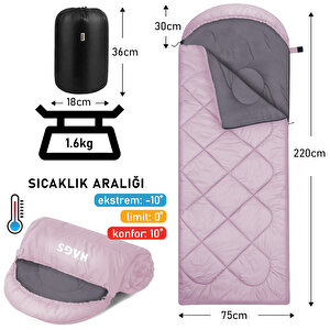 Haegs Uyku Tulumu, Flanel, Battaniye, Kamp Uyku Tulumu, Outdoor Dış Mekan, 3 - 4 Mevsim, Yazlık Uyku Tulumu - Kış Uyku Tulumu, Ultra Hafif, Sıcak Ve Kompakt - Polar -pembe