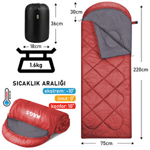 Haegs Uyku Tulumu, Polar, Battaniye, Kamp Uyku Tulumu, Outdoor Dış Mekan, 3 - 4 Mevsim, Yazlık Uyku Tulumu - Kış Uyku Tulumu, Ultra Hafif, Sıcak Ve Kompakt - Polar -kırmızı