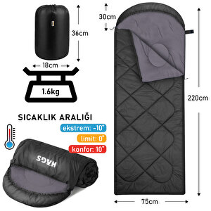 Haegs Uyku Tulumu, Polar, Battaniye, Kamp Uyku Tulumu, Outdoor Dış Mekan, 3 - 4 Mevsim, Yazlık Uyku Tulumu - Kış Uyku Tulumu, Ultra Hafif, Sıcak Ve Kompakt - Polar -siyah