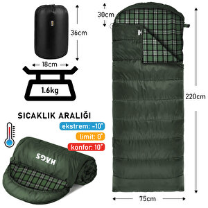 Haegs Uyku Tulumu, Flanel, Battaniye, Kamp Uyku Tulumu, Outdoor Dış Mekan, 3 - 4 Mevsim, Yazlık Uyku Tulumu - Kış Uyku Tulumu, Ultra Hafif, Sıcak Ve Kompakt - Flanel -haki