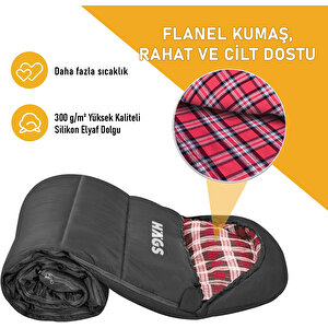 Haegs Uyku Tulumu, Flanel, Battaniye, Kamp Uyku Tulumu, Outdoor Dış Mekan, 3 - 4 Mevsim, Yazlık Uyku Tulumu - Kış Uyku Tulumu, Ultra Hafif, Sıcak Ve Kompakt - Flanel -antrasit