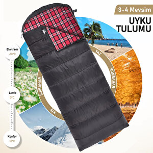 Haegs Uyku Tulumu, Flanel, Battaniye, Kamp Uyku Tulumu, Outdoor Dış Mekan, 3 - 4 Mevsim, Yazlık Uyku Tulumu - Kış Uyku Tulumu, Ultra Hafif, Sıcak Ve Kompakt - Flanel -antrasit