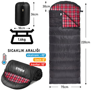 Haegs Uyku Tulumu, Flanel, Battaniye, Kamp Uyku Tulumu, Outdoor Dış Mekan, 3 - 4 Mevsim, Yazlık Uyku Tulumu - Kış Uyku Tulumu, Ultra Hafif, Sıcak Ve Kompakt - Flanel -siyah