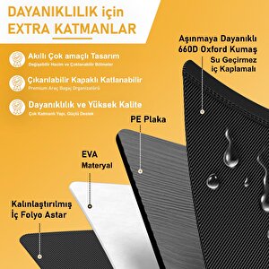 Haegs Araba Bagaj Çantası, Araç Içi Düzenleyici Organizer, Katlanabilir Oto Bagaj Düzenleyici, Oto Aksesuarları, Sağlam Araba Alet Eşya Düzenleyici - 50 Lt- Gri