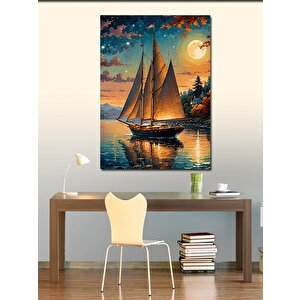 Kanvas Tablo Göldeki Yelkenli Tekne 50x70 cm