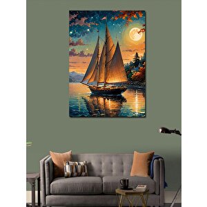 Kanvas Tablo Göldeki Yelkenli Tekne 50x70 cm