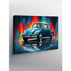 Kanvas Tablo Mavi Retro Vosvos Tasarımı 50x70 cm