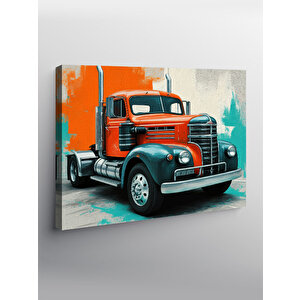 Kanvas Tablo Kırmızı Klasik Tır Tasarımı 50x70 cm