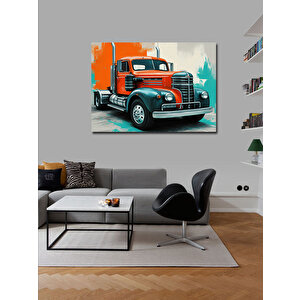 Kanvas Tablo Kırmızı Klasik Tır Tasarımı 50x70 cm