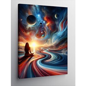 Kanvas Tablo Galaksi Manzaralı Yol 50x70 cm