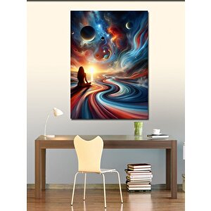Kanvas Tablo Galaksi Manzaralı Yol 50x70 cm