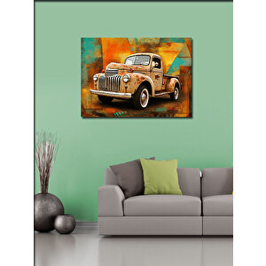 Kanvas Tablo Retro Kamyon Tasarımı 100x140 cm