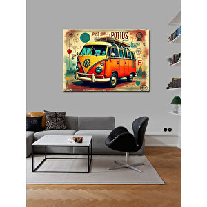 Kanvas Tablo Renkli Retro Minibüs Tasarımı 50x70 cm