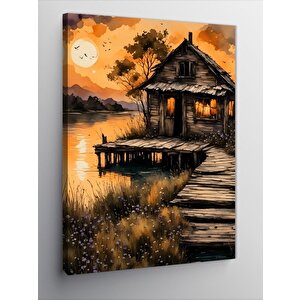 Kanvas Tablo Eski Kulübe Manzarası 50x70 cm