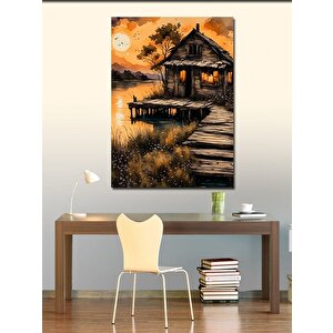 Kanvas Tablo Eski Kulübe Manzarası 50x70 cm