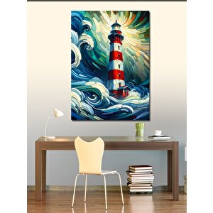 Kanvas Tablo Deniz Feneri Manzarası 100x140 cm