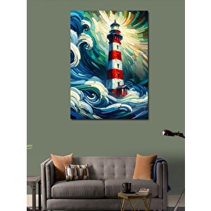 Kanvas Tablo Deniz Feneri Manzarası 100x140 cm