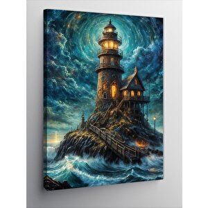 Kanvas Tablo Deniz Feneri Manzarası 100x140 cm