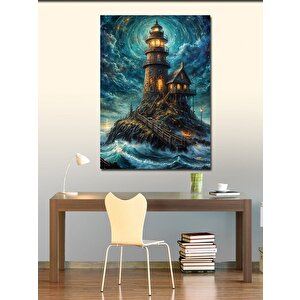 Kanvas Tablo Deniz Feneri Manzarası 100x140 cm