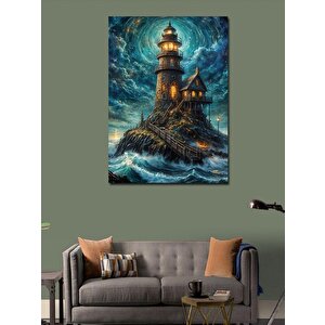 Kanvas Tablo Deniz Feneri Manzarası 100x140 cm